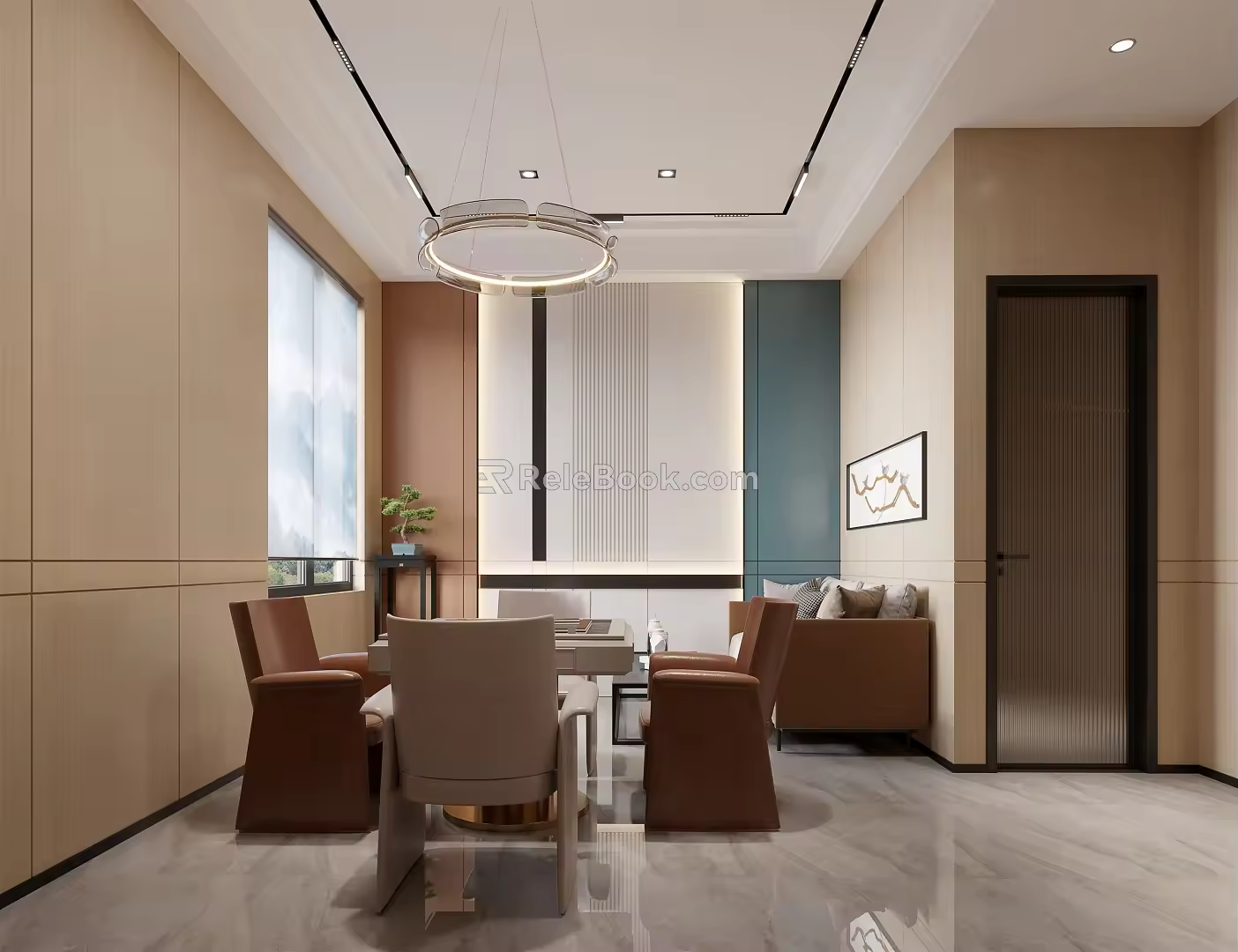Modern Chess Room Tea Room Chess Room 3d model