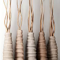Decorative Textured Vases With Slender Brown Twigs For Home Decoration