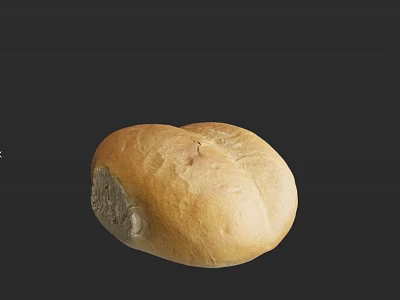 Delicious Golden Brown Round Bread With Soft Texture On Black Background 3d model