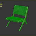 Modern Wooden Frame Leisure Chair With Blue Woven Seat And Backrest