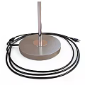 Modern Floor Lamp With White Lampshade Silver Pole And Adjustable Curved Arm