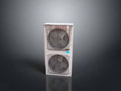 White Computer Cooling Fan With Dual Fan Design And Blue Label 3d model