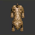 Golden Qilin Statue In Standing Pose With Intricate Details And Shiny Surface