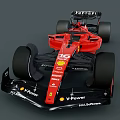 Red Ferrari Racing Car Aerodynamic Exterior Design With Black Accents And Wheels