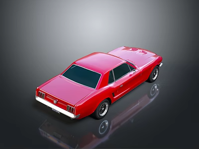 Red Vintage Two Door Sports Car With Shiny Body And Classic Design 3d model