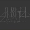 Industrial Metal Scaffolding Equipment With Interconnected Bars And Supports