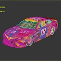 Colorful Toyota NASCAR Race Car With M&M's Logo And Number 18 Livery Design