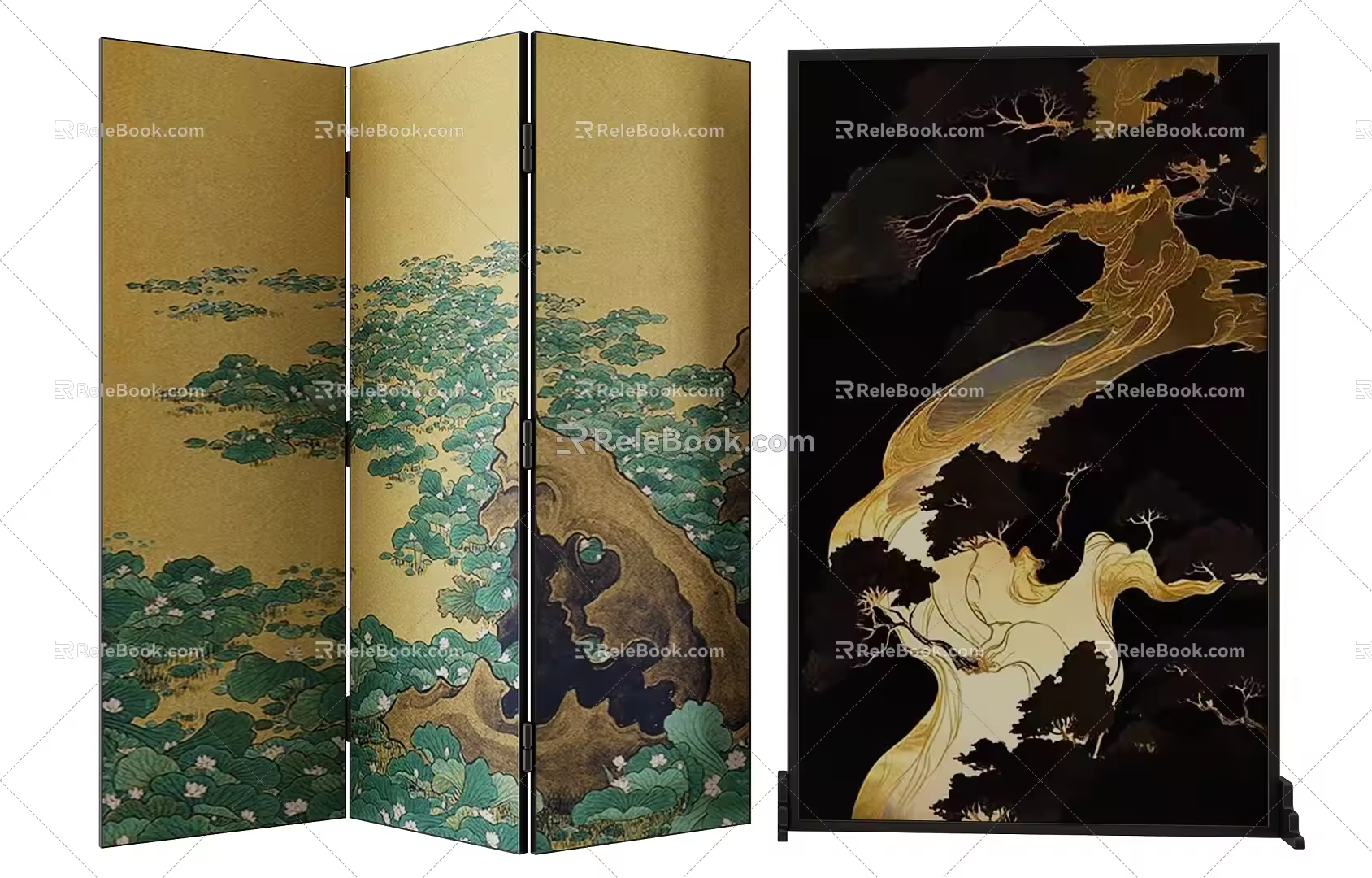 new chinese style screen 3d model