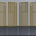 Modern Yellow Swing Doors With Vertical Slats For Interior Decorative Use 3d model