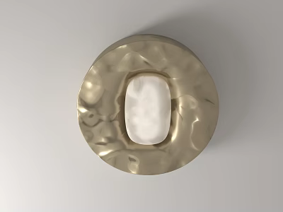 Elegant Golden Textured Ceiling Light With White Center And Modern Design 3d model