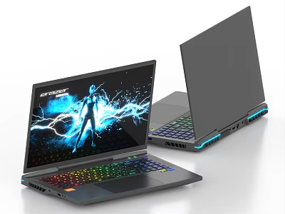 High Performance Gaming Laptop With RGB Keyboard And Vibrant Dynamic Display Screen 3d model