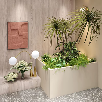 Modern potted vase plant ornaments 3d model