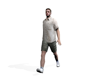 Walking Man Men Middle-aged Europeans 3d model