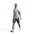 Walking Man Men Middle-aged Europeans 3d model