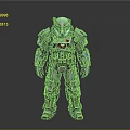Armored Mech Warrior Character With Animal Inspired Helmet And Mechanical Armor Design