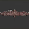 Pink Futuristic Sci-Fi Spaceship Structure 3D Model With Detailed Mechanical Components 3d model