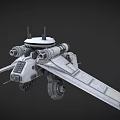 Sci Fi Spaceship 3D Model With Mechanical Wings And Engine Details 3d model