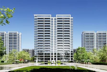 High-rise residential buildings in modern residential areas 3d model