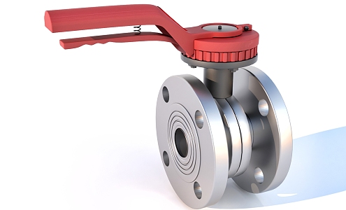 Duckbill type flange butterfly valve 3d model