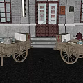 Public Facilities Area Featuring Brick Building Wooden Door Mailbox And Stone Pavement