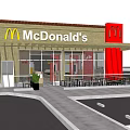 McDonald's Restaurant Exterior With Golden Arches Large Windows And Outdoor Seating Area