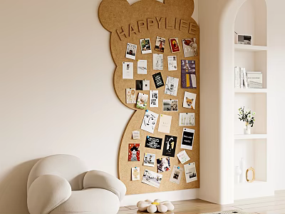 Photo Wall Post-it Notes Wall Notes Office Notes Message Board 3d model