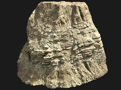 Natural Scenic Rock Formation With Layered Geological Textures And Eroded Patterns 3d model