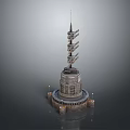 Industrial Equipment Tower Structure Featuring Metal Framework Multiple Platforms and Base