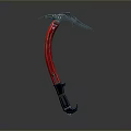 Red Curved Outdoor Climbing Tool With Black Metal Hook And Sharp Edges