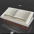 Display Shelf With Wooden Base And White Surface Holding Open Book 3d model