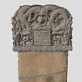 Traditional Stone Sculpture With Carved Beast Head Base And Decorative Top