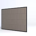 Elegant Modern Home Interior Gray Upholstered Wall Panel With Metal Trim 3d model