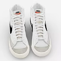 Nike White High Top Sneakers With Black Logo And Gray Sole Classic Design Casual Style