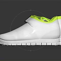 White Casual Shoes with Green Collar and Velcro Straps for Comfortable Everyday Wear