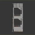 Wooden Bunk Bed With Two Tiered Design Safety Rail Ladder And Red Mattress
