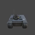 Vintage Military Tank With Metal Armor Tracks And Cannon Barrel