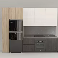 Modern Kitchen Cabinets Featuring Wooden Panels White Doors And Dark Base Units