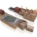 Vintage Storage Collection Featuring Wicker Bed Wooden Trunks And Red Suitcases