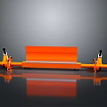 Orange Industrial Equipment With Dual Stands And Long Horizontal Bar Structure