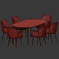 Modern Table and Chair Combination West Ulm Finley Wing Arden Oval 3d model