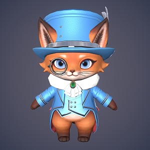 Cute kitten cartoon kitten cartoon kitten Q version kitten 3d model