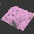 Realistic 3D Terrain Model With Mountain Ranges And Green Lake Area