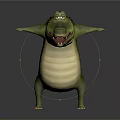 Modern game character crocodile avocado Nile crocodile carnivore 3d model