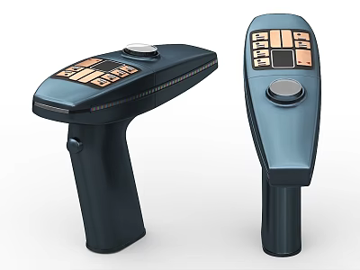 Futuristic Sci Fi Handheld Weapon Design With Control Panel And Buttons 3d model