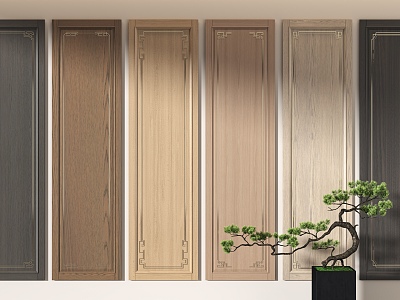 Wall panel solid wood wall panel model