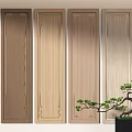 Varied Wood Wall Panels With Decorative Bonsai 3d model
