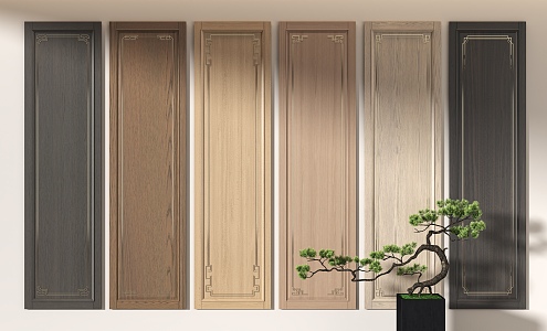 Wall panel solid wood wall panel 3d model