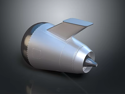 Silver Metallic Household Item With Conical Tip And Flip Top Design 3d model Silver Metallic Household Item With Conical Tip And Flip Top Design 3d model