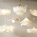 Stylish Modern Chandeliers With Unique White Petal And Leaf Inspired Designs