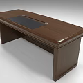 Wooden Office Desk with Dark Brown Finish Black Desk Pad and Storage Cabinets